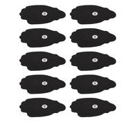 GAROZATION 10pcs Électrodes Autocollantes Noires pour Électrostimulateur, Massage Corporel Doux, Dos en Tissu Confortable, Compatibles avec Différents Types de Peau