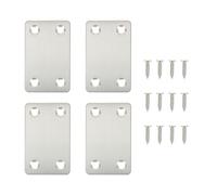 GAROZATION 12 Pièces Équerre Plate en Acier Inoxydable, Raccord D’ameublement Droit, Finition Brossée, Argenté, pour Meubles et Chaises