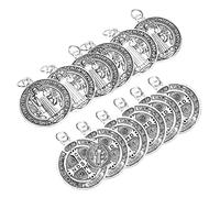 GAROZATION 12 pièces Lot de Pendentifs Breloques Saint Benoît Métal Décorations pour Collier et Porte-clés Styles Italiens Assortis Ornements de Bureau pour Sapin de Noël Accessoires DIY