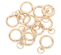 GAROZATION 12 Pièces Mousqueton Pivotant Rond en Alliage Doré 25mm avec Anneau O Ouvert pour Accessoires Légers, Fixation sans Effort en Boutique la Maison