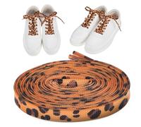 GAROZATION 1paire Lacets De Chaussures Léopard Fins Et Plats Résistants à Usure Faciles à Nouer Décoratifs Pour Baskets Et Bottes Accessoires De Mode
