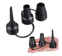 GAROZATION 2 Ensembles de Buses de Pompe à Air en Plastique Noir, Embouts de Gonfleur d'air 3 Tailles Détachables, Adaptateurs Faciles à Nettoyer Remplacement pour Objets Gonflables