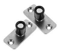 GAROZATION 2 Pièces Guide Alignement Porte Acier Inoxydable de Coulissante en Inférieur Argenté Double Roulement, Haute Résistance à L'usure et pour Portes de Grange