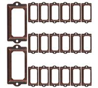 GAROZATION 20 Pièces Porte-étiquettes en Fer Antique pour Meubles, Finition Résistante aux Rayures, Cadre Métallique Élégant pour Bibliothèque et Bureau, Accessoires de Rangement Café