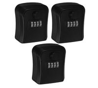 GAROZATION 3 Pièces Boîte à Clés Murale en Abs Noire Code à Combinaison, Sécurité Renforcée pour Protéger Les Clés de Secours, pour Sites de Soins et Gestion Réelle