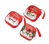 GAROZATION 3pièces Pochettes De Noël avec Design Zippé De Rangement Décoratif pour Bonbons Et Petits Objets Accessoire Festif à Accrocher Au Sapin Emporter Sortie