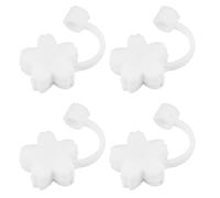 GAROZATION 4 Pièces Embouts de Paille en Silicone Réutilisables Anti-poussière Forme Fleur et Nuage Étanches Éclaboussures pour Activités Extérieures