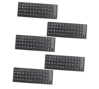 GAROZATION 5feuilles Stickers Clavier Espagnol Autocollants Lettres Blanches pour Ordinateur Portable Et Notebook Résistants Aux Rayures Et Faciles à Installer