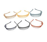 GAROZATION 6 pièces Bandeaux Plastique Dentelés pour Filles Lot de Serre-têtes Colorés Antidérapants Accessoires Coiffure Confortables et Légers pour Usage Quotidien et Fêtes
