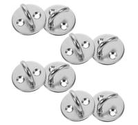 GAROZATION 8 Pièces Crochet à Œillet Ouvert Rond en Acier Inoxydable Base Plate Argentée, Résistance la Corrosion et Fixation Stable pour Applications Marines et Bateaux