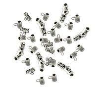 GAROZATION Accessoires Décoratifs Perles D'espacement Finition Soignée Plusieurs styles 40pcs en Alliage Argenté Tibétain Vintage pour Création de Bijoux pour Art et Plusieurs styles