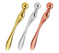 GAROZATION Applicateur de Crème Yeux en Alliage de Zinc 3pcs, Bâtonnets de Massage Compacts pour Contour des Yeux, Usage Quotidien et Voyage