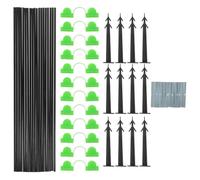 GAROZATION Arceaux Incurvés en Plastique Noir 18 Pièces pour Serrage de Jardin, Supports de Tunnel pour Serrage, Protection Potager Oiseaux et Gel, Filets Anti-Insectes pour Plantes et Semis