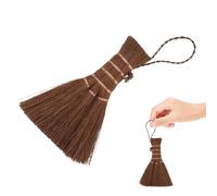 GAROZATION Balai Brun Miniature en Matériau Naturel Balai à Main Compact pour Nettoyage Cérémonie de Thé pour Ménage et Accessoires Maison Taille Petite Poils Solide
