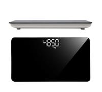 GAROZATION Balance Numérique Portable Rechargeable 25x14 Cm Mini Pèse-personne Miroir en Verre Trempé Balance de Précision pour Maison et Voyage Outil de Pesée pour Femme Compacte