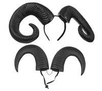 GAROZATION Bandeau Corne de Bœuf Noir pour Fête Halloween et Carnaval Accessoire de Cheveux Portable et Facile à Porter pour Costume de Magicienne et Tenue de Danse