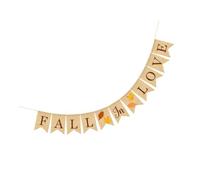 GAROZATION Bannière Mariage D’automne en Lin 1,8 M, Guirlande Fanions à Queue D’aronde, Décoration Suspendue pour Fête, Cortège Nuptial et Fond Photo, Fournitures pour Événement Festif