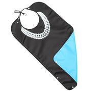 GAROZATION Bavoir Lavable pour Personnes Âgées Noir en Satin Pu, Imperméable et Résistant, Design Élégant, Repas à Domicile Aidants