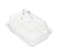 GAROZATION Beurrier en Verre Transparent avec Couvercle Élégant, Capacité Modérée, Pratique à Transporter pour Desserts et Gâteaux Lors de Pique-niques ou Fêtes