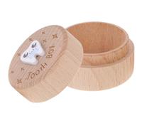 GAROZATION Boîte à Dents de Lait et Souvenirs en Bois Marron Motif Cartoon, Construction Solide et Légère Rangement Pratique et Décoratif pour Garçon et Filles des Premières Dents