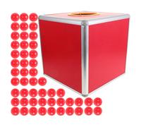 GAROZATION Boîte de Tombola Rouge pour Tirage Sort avec Grosse Capacité, Usage Polyvalent et Facile, pour Réunions et Jeux de Loterie avec Boules de Tombola Incluses