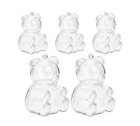 GAROZATION Boîtes de Bonbons D'ours et Rangement Multifonctionnel Emballage Lot de 5 en Ps Transparent Prêt pour Shower et Occasions Spéciales