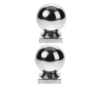 GAROZATION Boules de Rambarde 2pcs pour Main Courante en Acier Inoxydable Argenté Forme Sphérique, Installation Facile pour Clôtures et Rampes D'escalier Intérieur