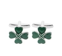 GAROZATION Boutons de Manchette à Trèfle Cœur Vert, Alliage Émail, 2 Pièces | Poignets Français, Réunions et Réception de Mariage, Style Moderne Vintage, Fête Saint Patrick