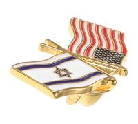GAROZATION Broche en Métal Drapeau Américain et Drapeau Israélien, Épingle Décorative pour Paquet à Dos, Insigne Patriotique Résistant, Accessoire Vestimentaire pour Fêtes et Rassemblements,