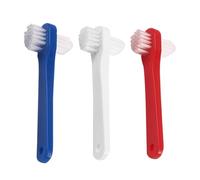 GAROZATION Brosse à Dents pour Prothèses Dentaires 3 Pièces Petite Tête Double Usage Blanche Rouge Bleue Brosse de Nettoyage pour Dentier Accessoire de Soins Bucco-Dentaires Portable