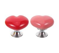 GAROZATION Cache du Bouton de Démarrage Voiture Forme Cœur 2pcs en Alliage Résistant à L'usure pour Protection et Décoration Intérieure Automobile Rouge
