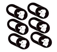 GAROZATION Cache-Objectif de Webcam Coulissant Lot de 6 Motif Éléphant pour Ordinateur Portable, Protection Anti-Espionnage et Confidentialité à Domicile