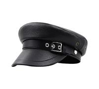 GAROZATION Chapeau béret pour femme en cuir synthétique respirant avec boucle élégant chapeau de yacht pour fêtes costumées et jeux de rôle style vintage pour femmes