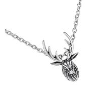 GAROZATION Collier Pendentif en Acier Titane Cerf Sika Élégant, Chaîne Clavicule Simple pour Mariage et Soirée Dansante, Accessoire Charmant Style Aléatoire