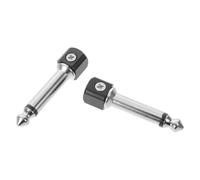 GAROZATION Connecteur de Câble Patch pour Pédale D'effets Guitare 2pcs, Montage sans Soudure, Métal Argenté, Tête Carrée Noire, Connexion Stable pour Réparation Pedalboard DIY