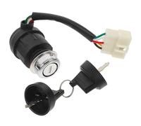 GAROZATION Contacteur d'allumage pour voiture 5 broches 5 fils avec clé, interrupteur de démarrage compatible voiture et véhicule utilitaire, design léger en ABS métal