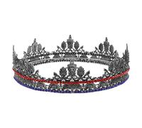 GAROZATION Couronne Médiévale Rétro Accessoire Léger et Élégant pour Adulte en Alliage Noir pour Cosplay Royal et Fêtes D'anniversaire