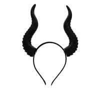 GAROZATION Démon Cornes Cosplay DIY Amovible Bandeau Noir Confortable pour Halloween Accessoire Festif Ajustable pour Adultes