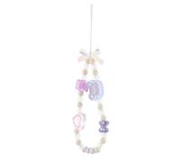 GAROZATION Dragonne Téléphone Porte-clés à Perles Rose Pendentif Cœur Petit Ours, Breloque Téléphone Esthétique, Chaîne Compatible Accessoires Photo Usb, Usage Randonnée Vélo Jogging