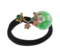 GAROZATION Élastique à Cheveux Style Chinois pour Fille, Corde à Cheveux en Alliage Vert Agate Verte, Facile à Assortir et Ne Tombe Pas, Accessoire Élégant pour Usage Quotidien