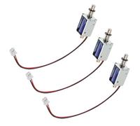 GAROZATION Électroaimant Solénoïde Linéaire 12 V Lot de 3 Mini Push-Pull Cadre Ouvert pour Équipements de Transport et Bureaux
