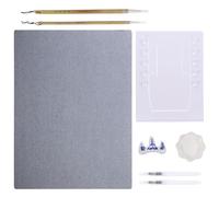 GAROZATION Ensemble de Dessin à L'eau Couleur Aléatoire Planche à Dessin en Céramique, Support Pliable et Porte-pinceau pour Croquis en Plein Air et Voyage pour Artistes