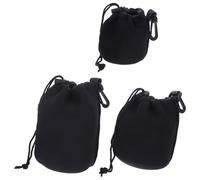 GAROZATION Étui à Lentilles en Néoprène Rembourré Lot de 3 Paquet de Rangement pour Objectifs D'appareil Photo Résistant à L'humidité la Poussière, Pochette de Protection Extérieure
