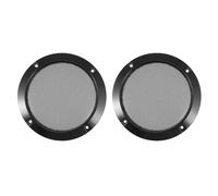 GAROZATION Filets de Maille Noire Solide pour Haut-Parleur 5 Pouces en Plastique et Fer, Lot de 2 Pièces pour Caisson de Basses et Audio Voiture