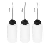 GAROZATION Flacon Distributeur D'huile pour Machine à Coudre avec Bec et Bouchon 3pcs Bouteille D'huile Vide en Plastique Blanc, Solide et Multi-usage pour Maison et Atelier