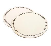 GAROZATION Fond de Panier en Bois Naturel Base Solide sans Bavure 2 Pièces pour Crochet Forme Créative, pour Création de Paquet et Tricotin