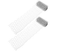 GAROZATION Grillage Galvanisé Hexagonal 0,1m X 1m 2 Pièces, Rouleaux de Clôture en Fil de Fer pour Jardin, Filet à Volaille Léger et Résistant, Treillis Métallique Artisanal pour Protection