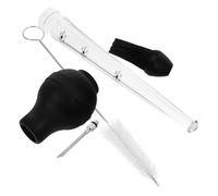 GAROZATION Injecteur Alimentaire Pour Viande En Acier Inoxydable Aiguille Silicone Noire, Outil De Saveur Pratique Pour Dinde, Poulet, Barbecue, Kit D'assaisonnement Complet Pompe à Marinade