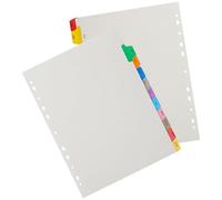 GAROZATION Intercalaires Pratiques en Papier A4 pour Cahier Classeur, 12 Feuilles Colorées avec Onglets, pour Organiser Rapports et Recherches Efficacement