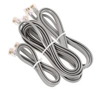 GAROZATION Kit 3 Rallonges Téléphoniques 6p6c Rj12 Fil Téléphonique Plat 0,5m 1m 2m pour Ligne Fixe Usage Bureau et Maison Couleur Argenté Gris